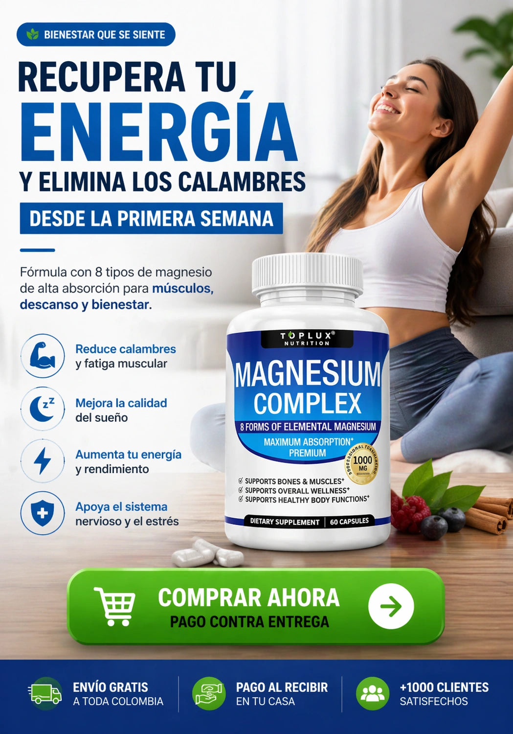 MAGNESIUM COMPLEX PREMIUM - RECUPERA TU ENERGÍA, ELIMINA CALAMBRES Y CONTROLA TU INSULINA